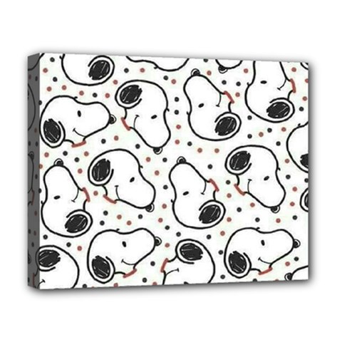 Dog Pattern Deluxe Canvas 20  X 16  (stretched) by Wegoenart