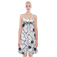 Dog Pattern Spaghetti Strap Velvet Dress