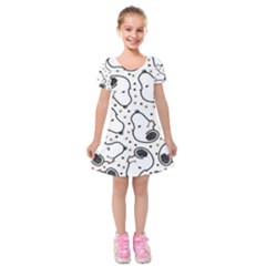 Dog Pattern Kids  Short Sleeve Velvet Dress by Wegoenart