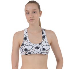 Dog Pattern Criss Cross Racerback Sports Bra by Wegoenart