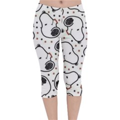 Dog Pattern Velvet Capri Leggings  by Wegoenart