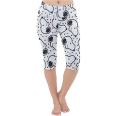 Dog Pattern Lightweight Velour Cropped Yoga Leggings