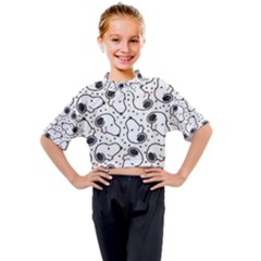 Dog Pattern Kids Mock Neck Tee