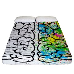 Brain Mind Psychology Idea Drawing Fitted Sheet (california King Size) by Wegoenart