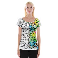 Brain Mind Psychology Idea Drawing Cap Sleeve Top by Wegoenart