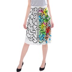 Brain Mind Psychology Idea Drawing Midi Beach Skirt by Wegoenart