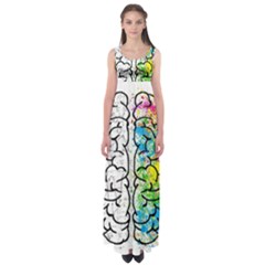 Brain Mind Psychology Idea Drawing Empire Waist Maxi Dress by Wegoenart