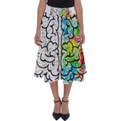 Brain Mind Psychology Idea Drawing Perfect Length Midi Skirt by Wegoenart