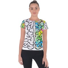 Brain Mind Psychology Idea Drawing Short Sleeve Sports Top  by Wegoenart