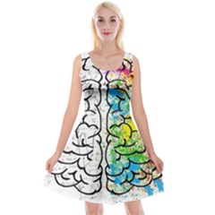 Brain Mind Psychology Idea Drawing Reversible Velvet Sleeveless Dress by Wegoenart