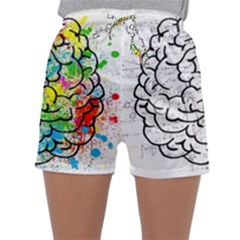 Brain Mind Psychology Idea Drawing Sleepwear Shorts by Wegoenart