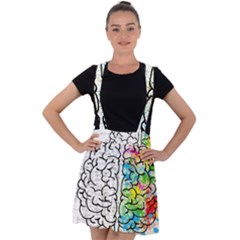 Brain Mind Psychology Idea Drawing Velvet Suspender Skater Skirt by Wegoenart