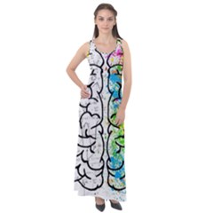 Brain Mind Psychology Idea Drawing Sleeveless Velour Maxi Dress