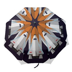 Rocket Space Universe Spaceship Folding Umbrellas by Wegoenart