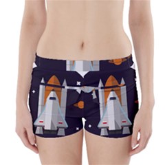 Rocket Space Universe Spaceship Boyleg Bikini Wrap Bottoms by Wegoenart