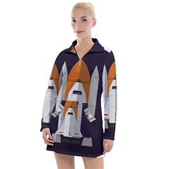 Rocket Space Universe Spaceship Women s Long Sleeve Casual Dress by Wegoenart