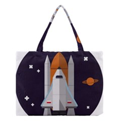 Rocket Space Universe Spaceship Medium Tote Bag by Wegoenart