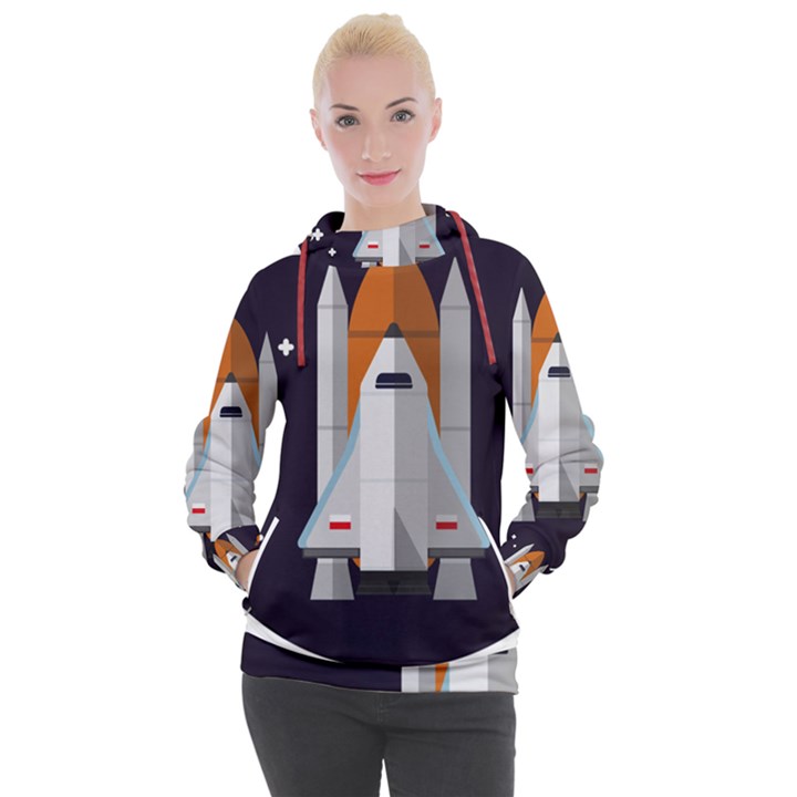 Rocket Space Universe Spaceship Women s Hooded Pullover