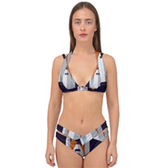 Rocket Space Universe Spaceship Double Strap Halter Bikini Set by Wegoenart