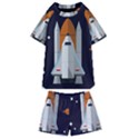 Rocket Space Universe Spaceship Kids  Swim Tee and Shorts Set View1