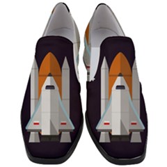 Rocket Space Universe Spaceship Women Slip On Heel Loafers by Wegoenart