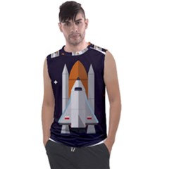 Rocket Space Universe Spaceship Men s Regular Tank Top