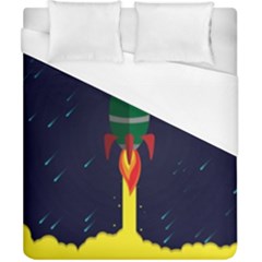 Rocket Halftone Astrology Astronaut Duvet Cover (california King Size) by Wegoenart