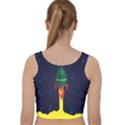 Rocket Halftone Astrology Astronaut Velvet Racer Back Crop Top View2