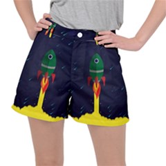 Rocket Halftone Astrology Astronaut Ripstop Shorts by Wegoenart