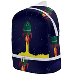 Rocket Halftone Astrology Astronaut Zip Bottom Backpack