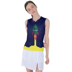 Rocket Halftone Astrology Astronaut Women s Sleeveless Sports Top