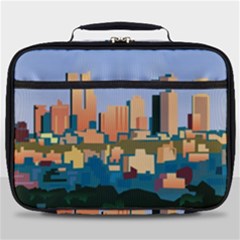 City Buildings Urban Dawn Full Print Lunch Bag by Wegoenart