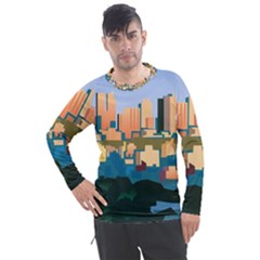 City Buildings Urban Dawn Men s Pique Long Sleeve Tee