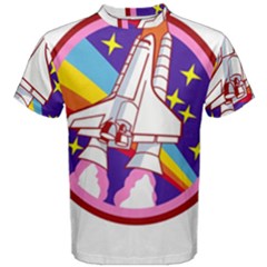 Pink Rainbow Rocket Men s Cotton Tee by Wegoenart