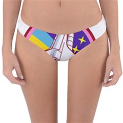 Pink Rainbow Rocket Reversible Hipster Bikini Bottoms by Wegoenart