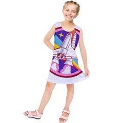 Pink Rainbow Rocket Kids  Tunic Dress by Wegoenart