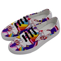 Pink Rainbow Rocket Men s Classic Low Top Sneakers by Wegoenart