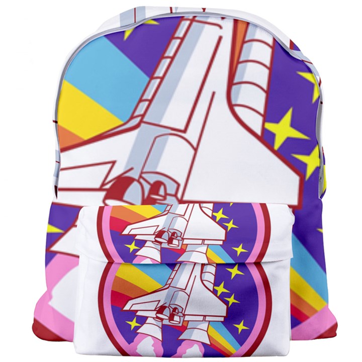 Pink Rainbow Rocket Giant Full Print Backpack