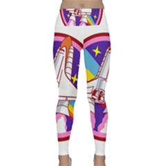 Pink Rainbow Rocket Lightweight Velour Classic Yoga Leggings by Wegoenart