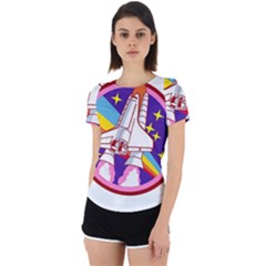 Pink Rainbow Rocket Back Cut Out Sport Tee