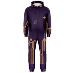 Skyscraper Town Urban Towers Hooded Jumpsuit (men)  by Wegoenart