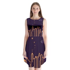 Skyscraper Town Urban Towers Sleeveless Chiffon Dress  