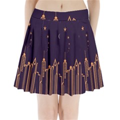 Skyscraper Town Urban Towers Pleated Mini Skirt by Wegoenart