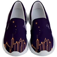 Skyscraper Town Urban Towers Kids Lightweight Slip Ons by Wegoenart