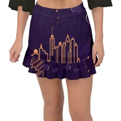 Skyscraper Town Urban Towers Fishtail Mini Chiffon Skirt by Wegoenart