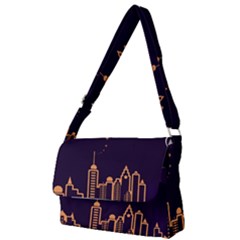 Skyscraper Town Urban Towers Full Print Messenger Bag (s) by Wegoenart