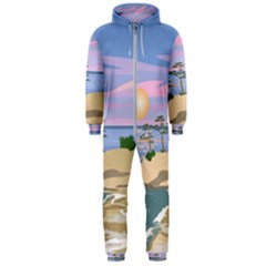 Vacation Island Sunset Sunrise Hooded Jumpsuit (men) 