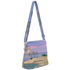 Vacation Island Sunset Sunrise Zipper Messenger Bag by Wegoenart