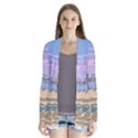 Vacation Island Sunset Sunrise Drape Collar Cardigan View1