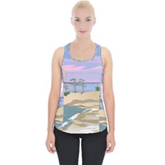 Vacation Island Sunset Sunrise Piece Up Tank Top by Wegoenart